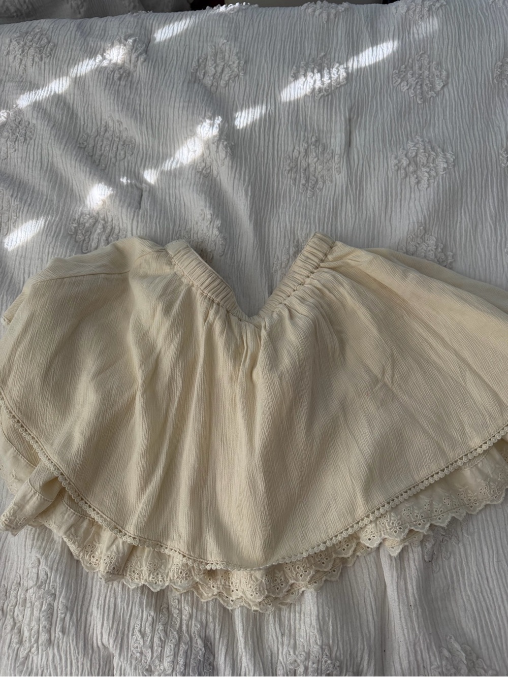Free People Girls Cream Ruffle Tunic Dress - Picture 3 of 4